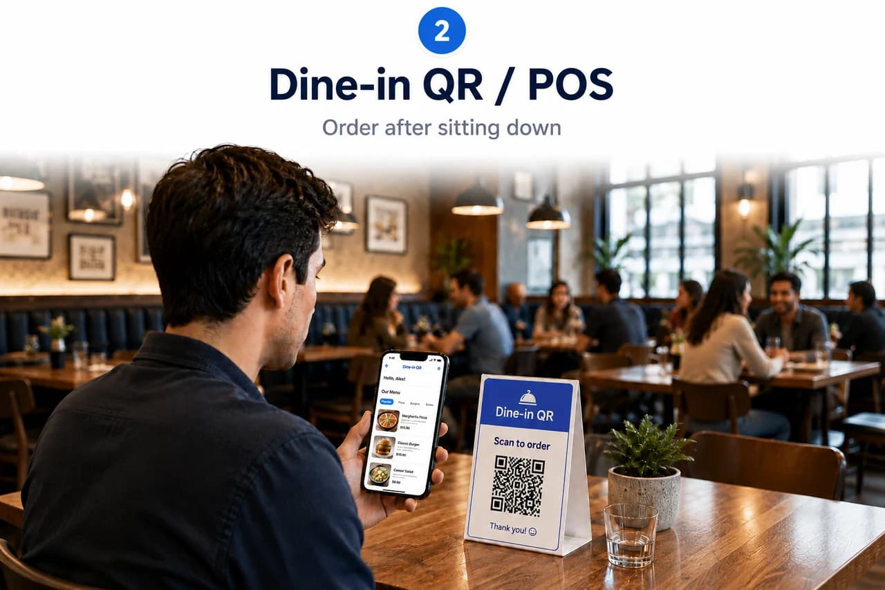 Dine-in QR ordering system